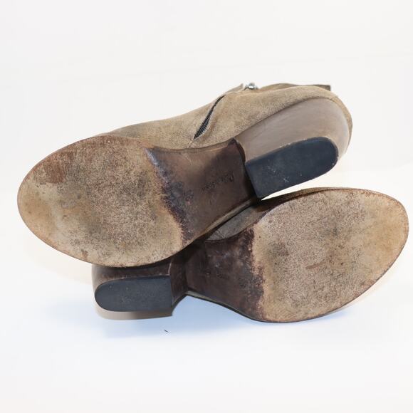 Taupe Suede Ankle Boots Made in Spain Size 36 - Picture 7 of 8